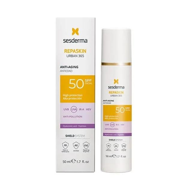 Sesderma Repaskin Urban 365: protección solar y tratamiento antiedad en un solo gesto.