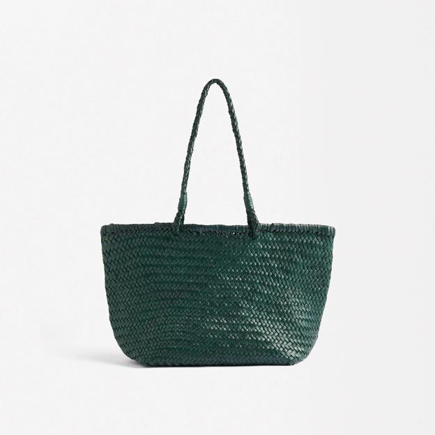 Bolso shopper de piel trenzada (99,99€)