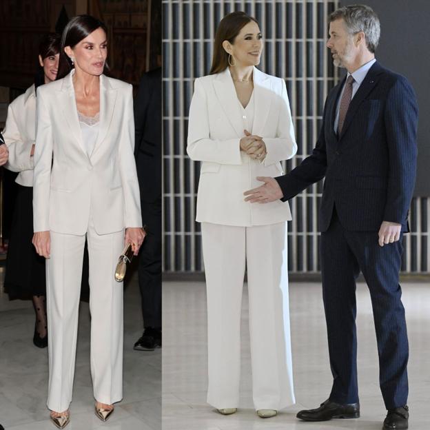 La reina Letizia y Mary de Dinamarca con el mismo look.