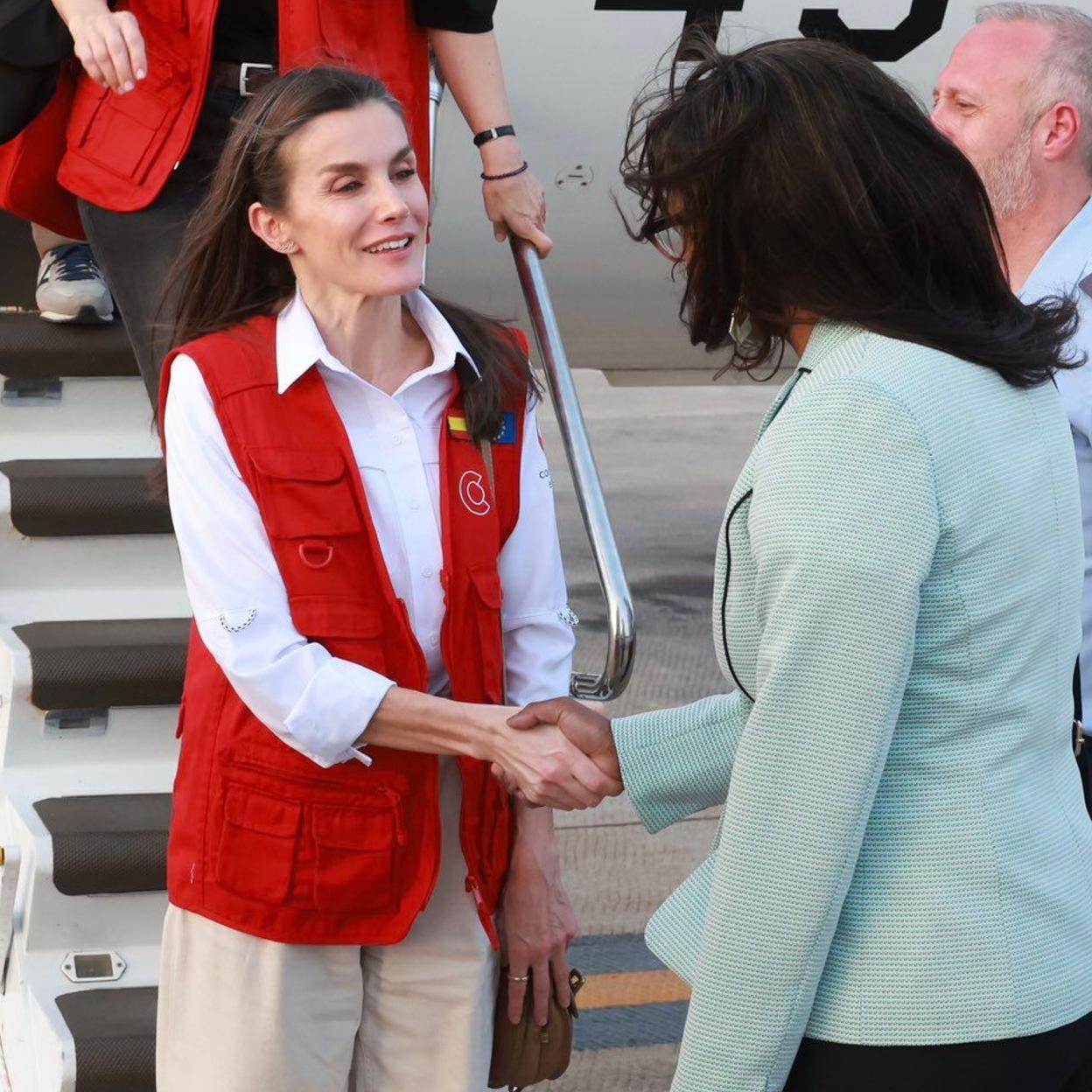 La reina Letizia en su llegada a Cabo Verde./casa real